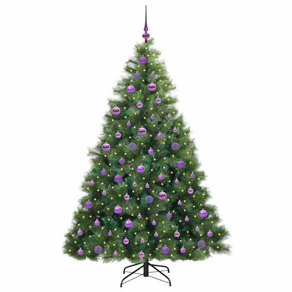 vidaXL Artificial Christmas Tree with 300 LEDs Green 180 cm PE and PVC - 52337