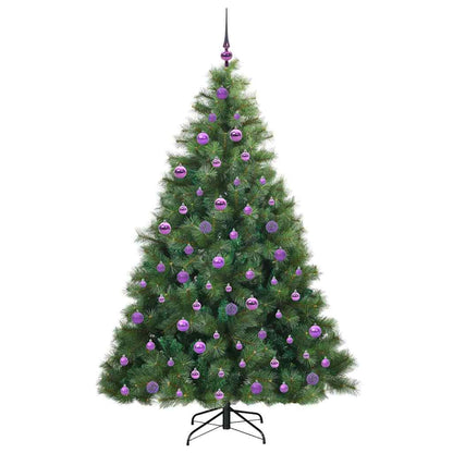 vidaXL Artificial Christmas Tree with 300 LEDs Green 180 cm PE and PVC - 52337