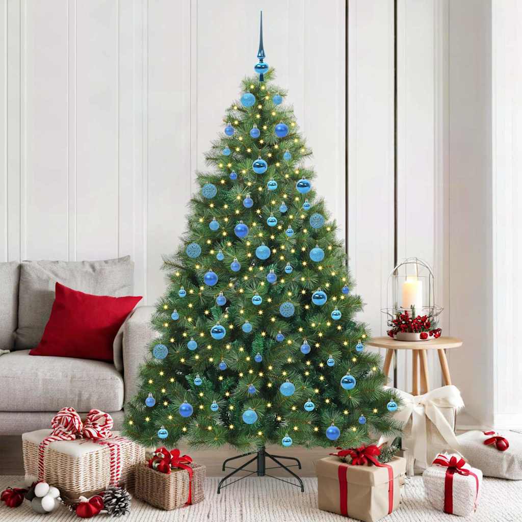 vidaXL Artificial Christmas Tree with 300 LEDs Green 180 cm PE and PVC - 52348