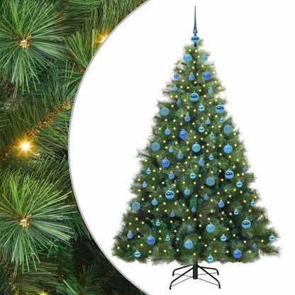 vidaXL Artificial Christmas Tree with 300 LEDs Green 180 cm PE and PVC - 52348
