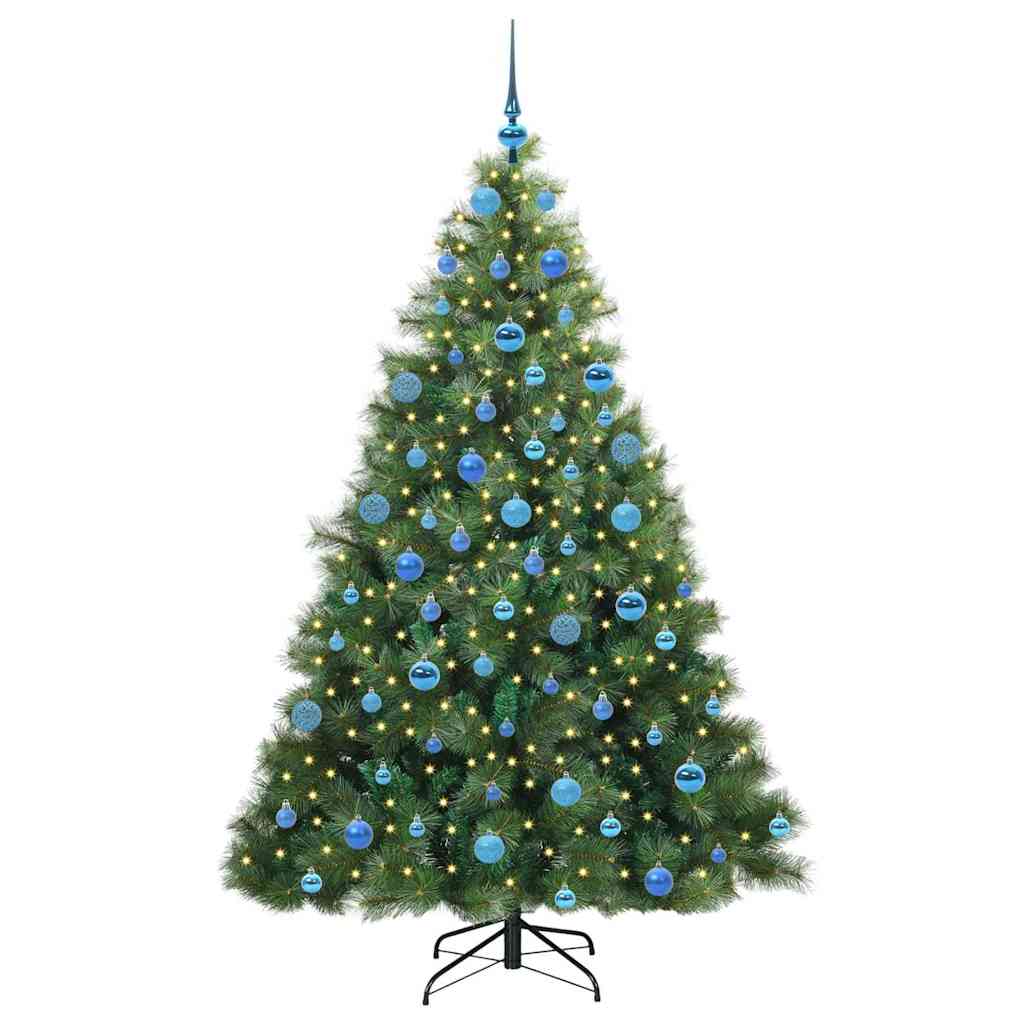 vidaXL Artificial Christmas Tree with 300 LEDs Green 180 cm PE and PVC - 52348
