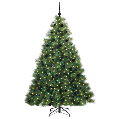 vidaXL Artificial Christmas Tree with 300 LEDs Green 210 cm PE and PVC - 52355