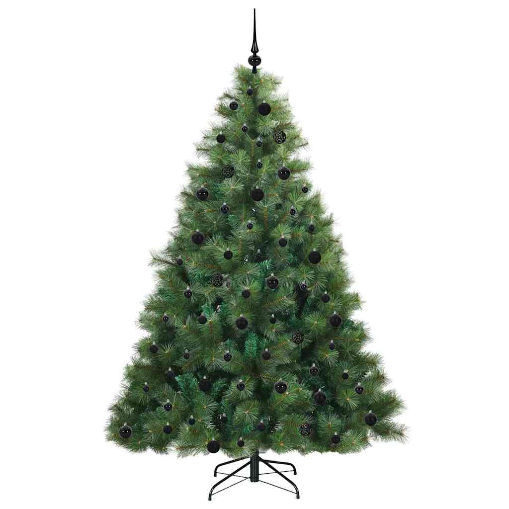 vidaXL Artificial Christmas Tree with 300 LEDs Green 210 cm PE and PVC - 52355