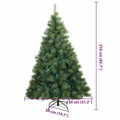vidaXL Artificial Christmas Tree with 300 LEDs Green 210 cm PE and PVC - 52355