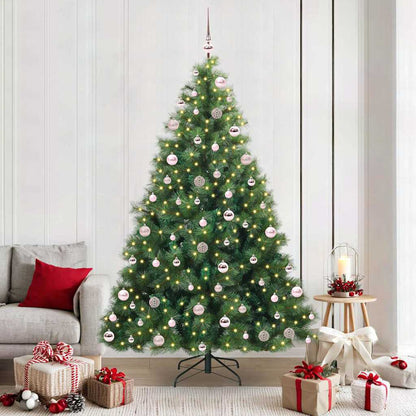 vidaXL Artificial Christmas Tree with 300 LEDs Green 210 cm PE and PVC - 52366