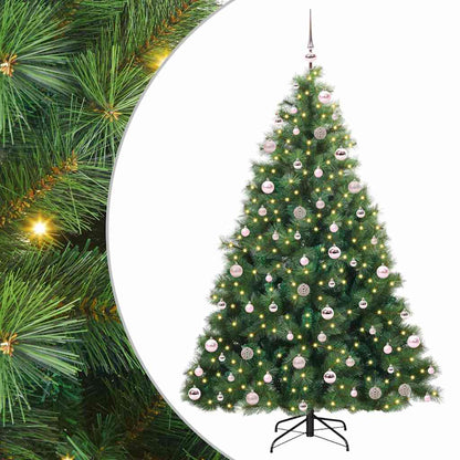 vidaXL Artificial Christmas Tree with 300 LEDs Green 210 cm PE and PVC - 52366