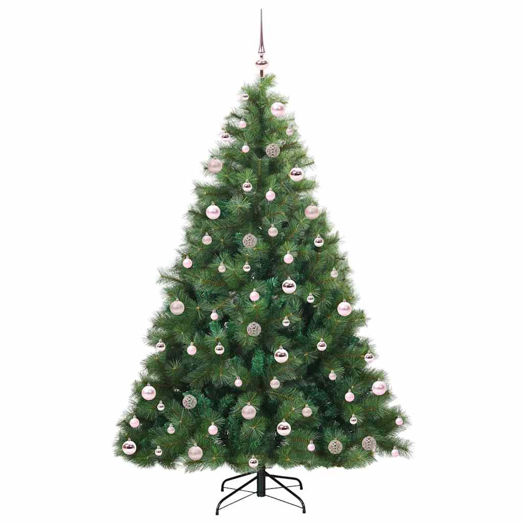 vidaXL Artificial Christmas Tree with 300 LEDs Green 210 cm PE and PVC - 52366