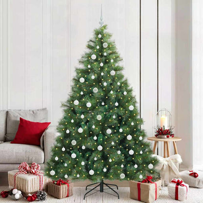 vidaXL Artificial Christmas Tree with 300 LEDs Green 210 cm PE and PVC - 52370