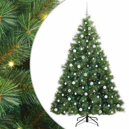 vidaXL Artificial Christmas Tree with 300 LEDs Green 210 cm PE and PVC - 52370
