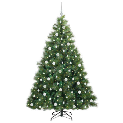 vidaXL Artificial Christmas Tree with 300 LEDs Green 210 cm PE and PVC - 52370
