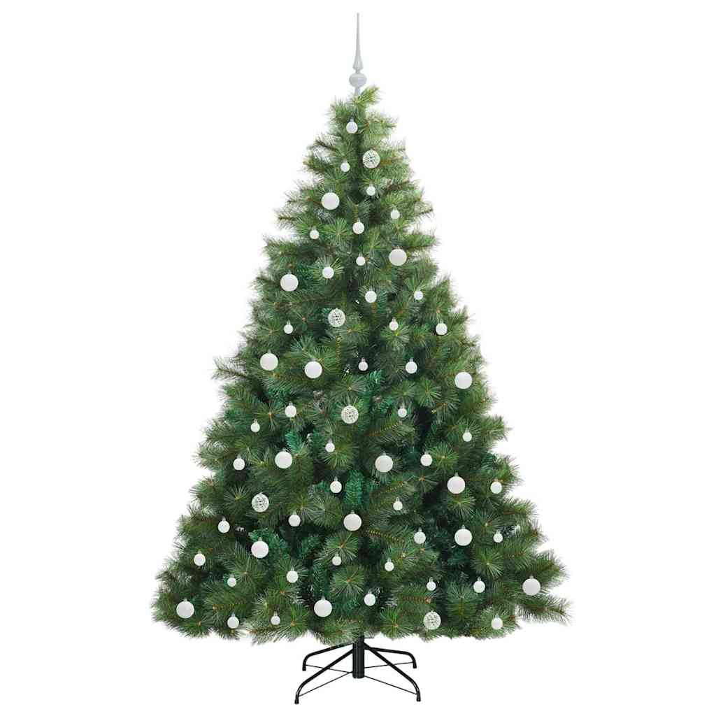 vidaXL Artificial Christmas Tree with 300 LEDs Green 210 cm PE and PVC - 52370