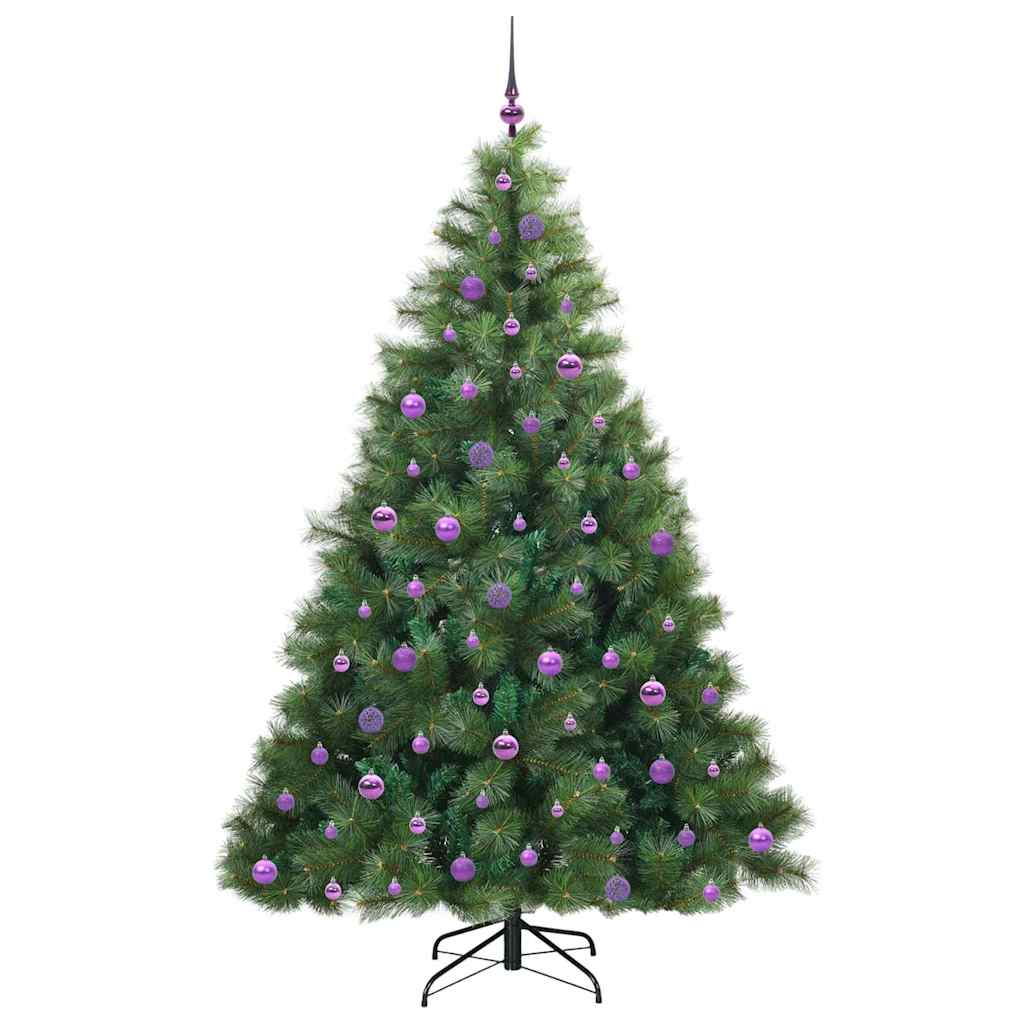 vidaXL Artificial Christmas Tree with 300 LEDs Green 210 cm PE and PVC - 52379