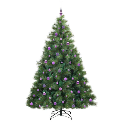 vidaXL Artificial Christmas Tree with 300 LEDs Green 210 cm PE and PVC - 52379