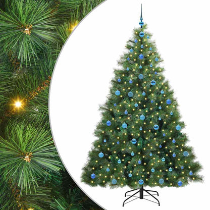 vidaXL Artificial Christmas Tree with 300 LEDs Green 210 cm PE and PVC - 52380
