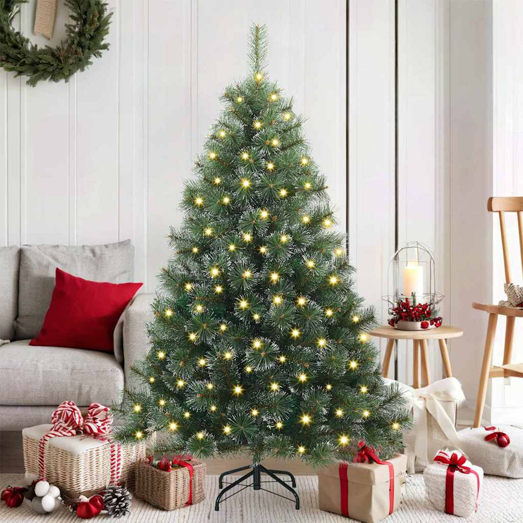 vidaXL Artificial Christmas Tree with 150 LEDs Green 150 cm PE and PVC - 52381