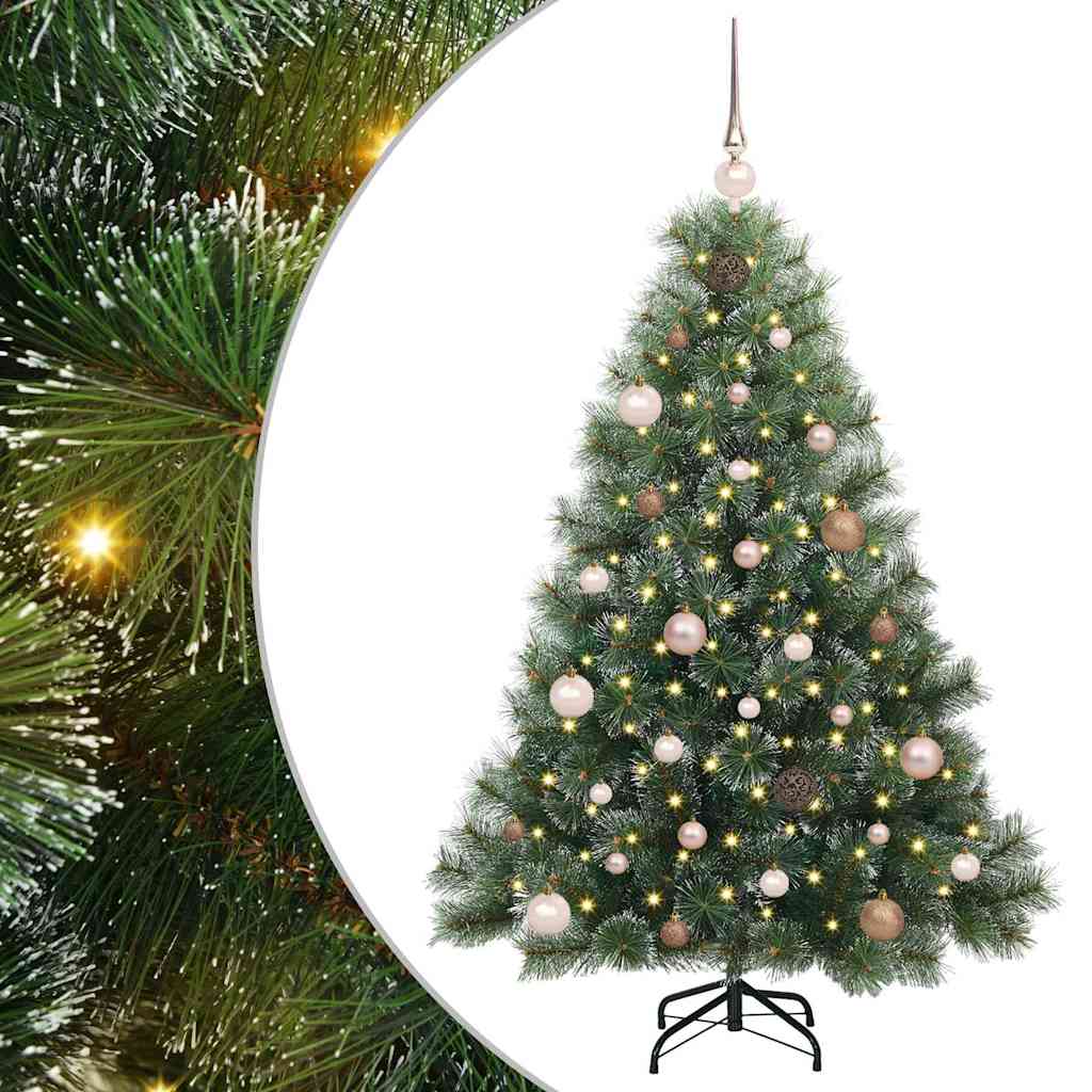 vidaXL Artificial Christmas Tree with 150 LEDs Green 150 cm PE and PVC - 52390