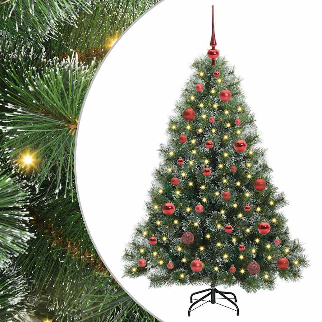 vidaXL Artificial Christmas Tree with 150 LEDs Green 150 cm PE and PVC - 52392