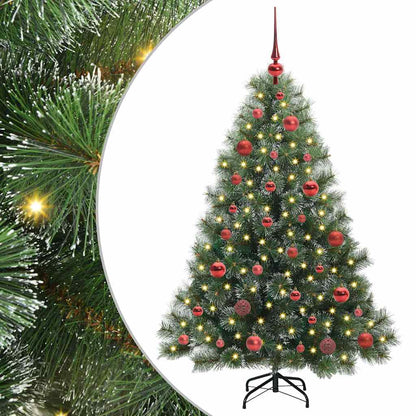 vidaXL Artificial Christmas Tree with 150 LEDs Green 150 cm PE and PVC - 52392