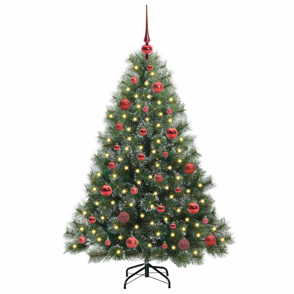 vidaXL Artificial Christmas Tree with 150 LEDs Green 150 cm PE and PVC - 52392