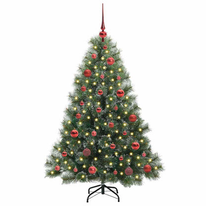 vidaXL Artificial Christmas Tree with 150 LEDs Green 150 cm PE and PVC - 52392