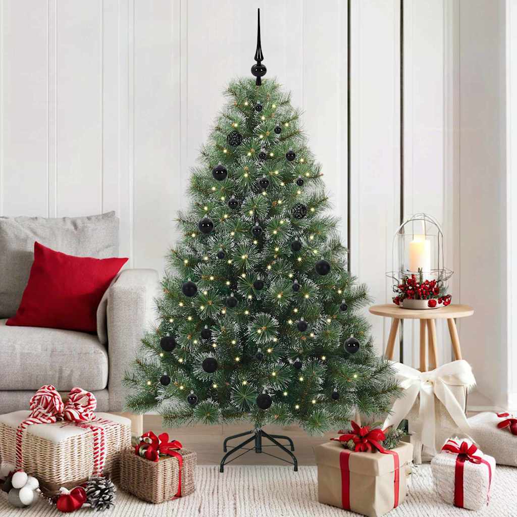 vidaXL Artificial Christmas Tree with 150 LEDs Green 150 cm PE and PVC - 52394