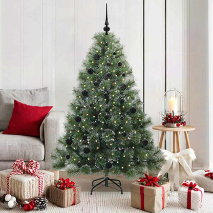 vidaXL Artificial Christmas Tree with 150 LEDs Green 150 cm PE and PVC - 52394
