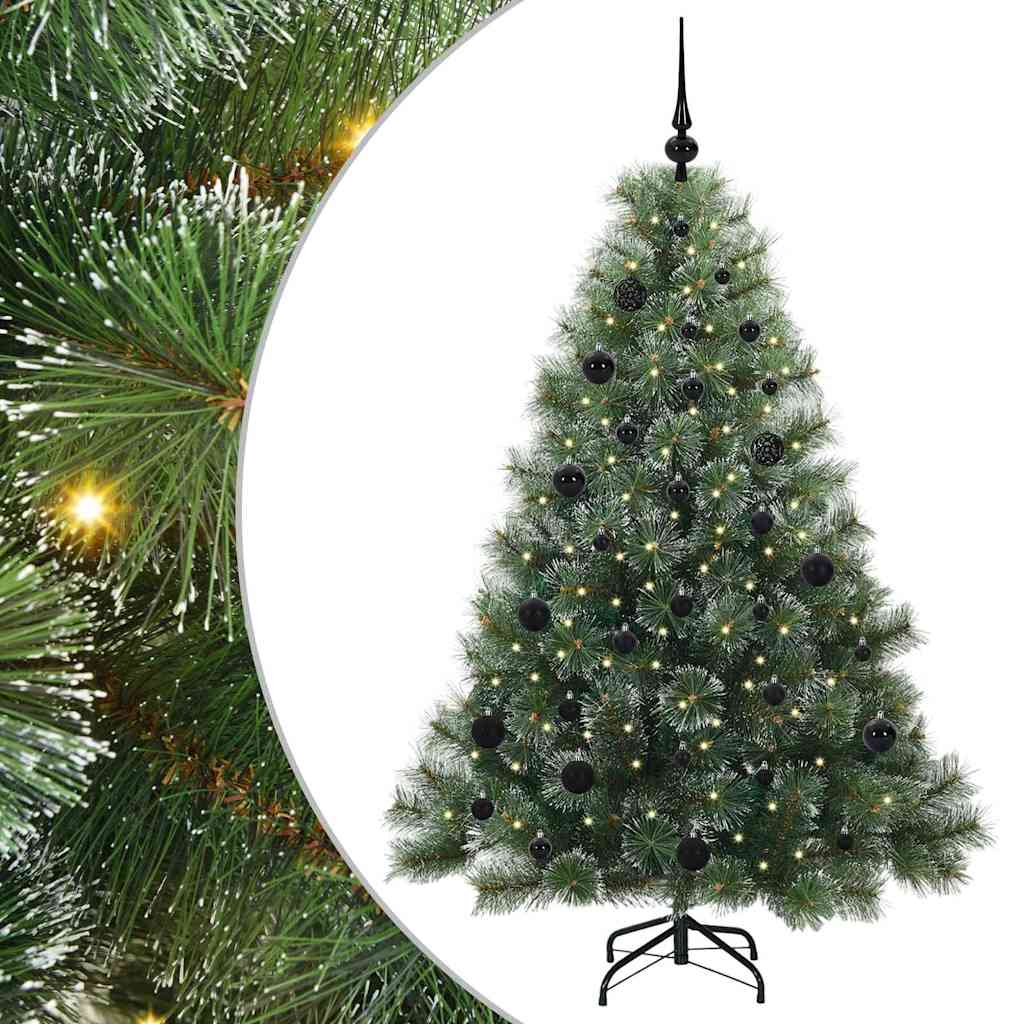 vidaXL Artificial Christmas Tree with 150 LEDs Green 150 cm PE and PVC - 52394