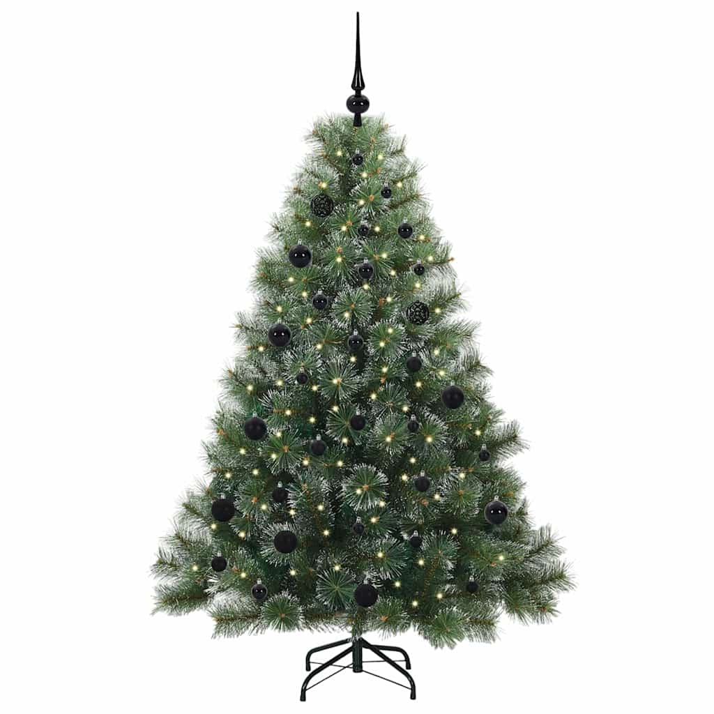 vidaXL Artificial Christmas Tree with 150 LEDs Green 150 cm PE and PVC - 52394