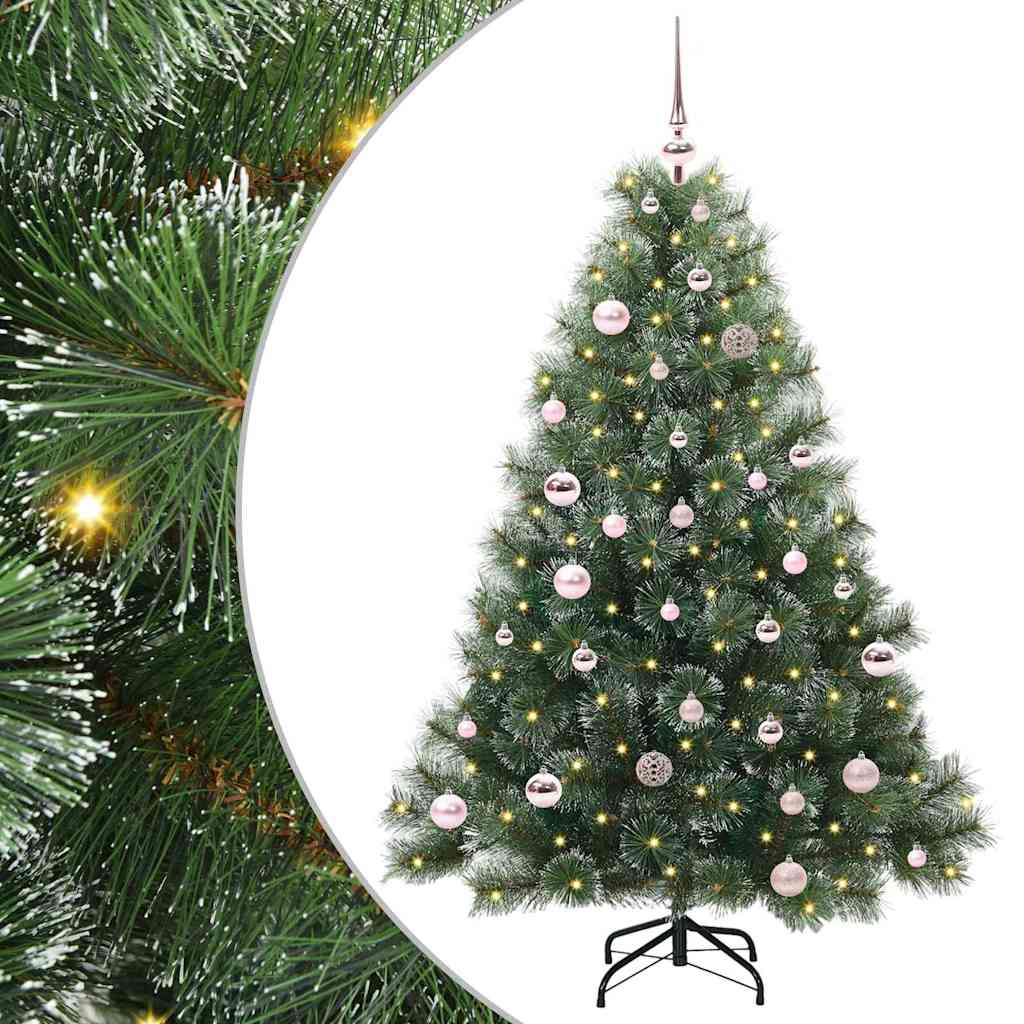 vidaXL Artificial Christmas Tree with 150 LEDs Green 150 cm PE and PVC - 52401
