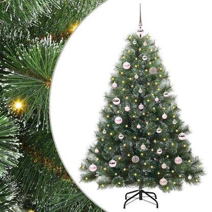 vidaXL Artificial Christmas Tree with 150 LEDs Green 150 cm PE and PVC - 52401