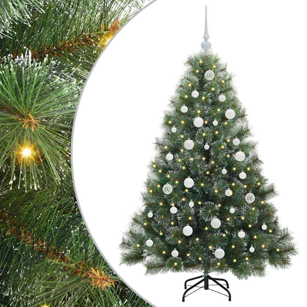 vidaXL Artificial Christmas Tree with 150 LEDs Green 150 cm PE and PVC - 52402