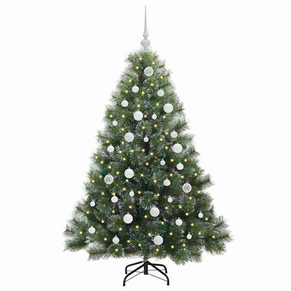 vidaXL Artificial Christmas Tree with 150 LEDs Green 150 cm PE and PVC - 52402
