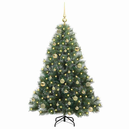 vidaXL Artificial Christmas Tree with 150 LEDs Green 150 cm PE and PVC - 52405