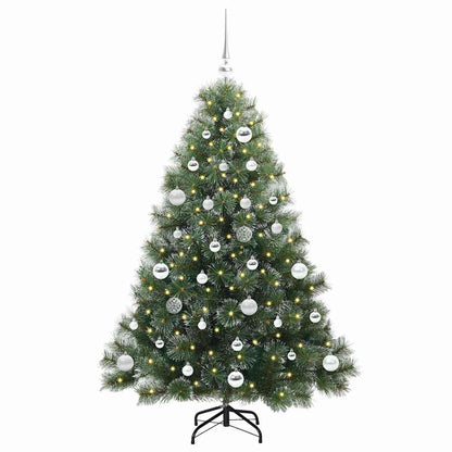 vidaXL Artificial Christmas Tree with 150 LEDs Green 150 cm PE and PVC - 52412