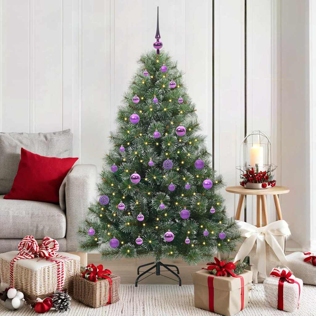 vidaXL Artificial Christmas Tree with 150 LEDs Green 150 cm PE and PVC - 52413