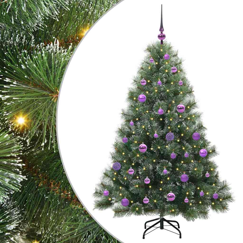 vidaXL Artificial Christmas Tree with 150 LEDs Green 150 cm PE and PVC - 52413