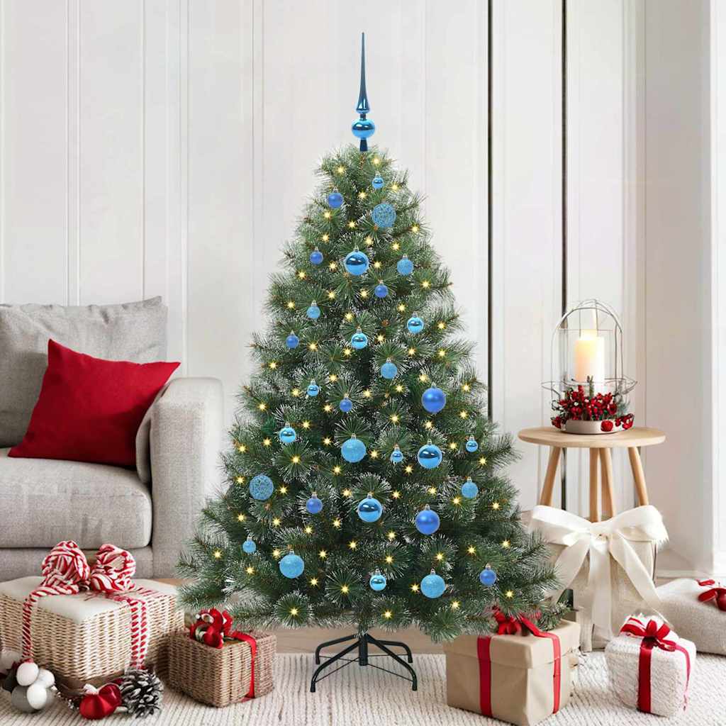 vidaXL Artificial Christmas Tree with 150 LEDs Green 150 cm PE and PVC - 52416
