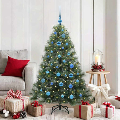 vidaXL Artificial Christmas Tree with 150 LEDs Green 150 cm PE and PVC - 52416