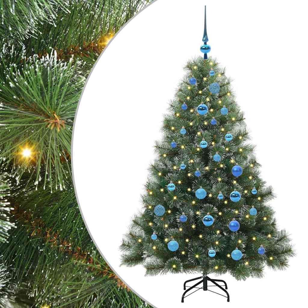 vidaXL Artificial Christmas Tree with 150 LEDs Green 150 cm PE and PVC - 52416