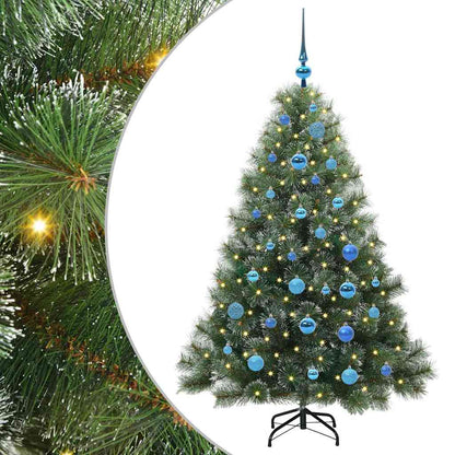 vidaXL Artificial Christmas Tree with 150 LEDs Green 150 cm PE and PVC - 52416