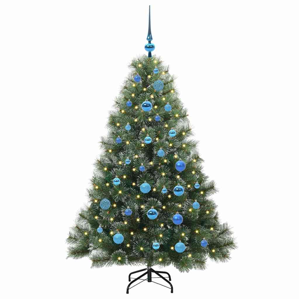 vidaXL Artificial Christmas Tree with 150 LEDs Green 150 cm PE and PVC - 52416