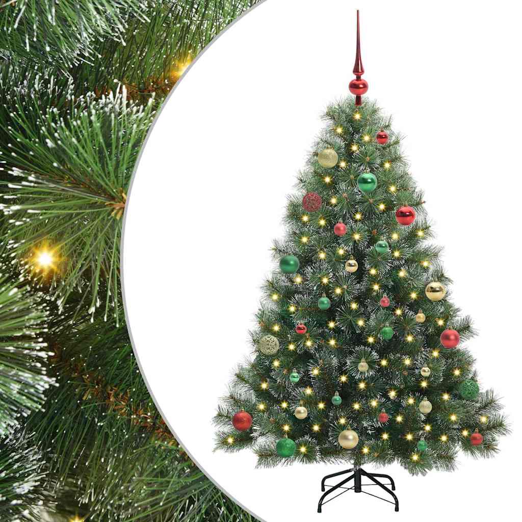 vidaXL Artificial Christmas Tree with 150 LEDs Green 150 cm PE and PVC - 52423