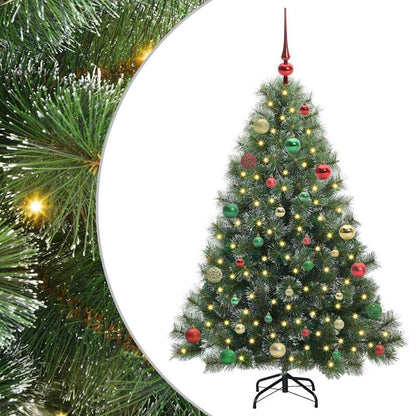 vidaXL Artificial Christmas Tree with 150 LEDs Green 150 cm PE and PVC - 52423