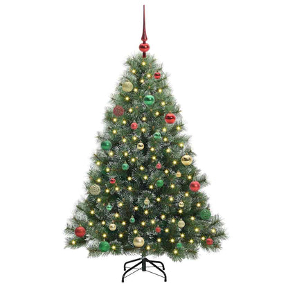 vidaXL Artificial Christmas Tree with 150 LEDs Green 150 cm PE and PVC - 52423