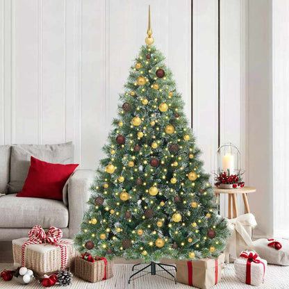 vidaXL Artificial Christmas Tree with 300 LEDs Green 180 cm PE and PVC - 52443