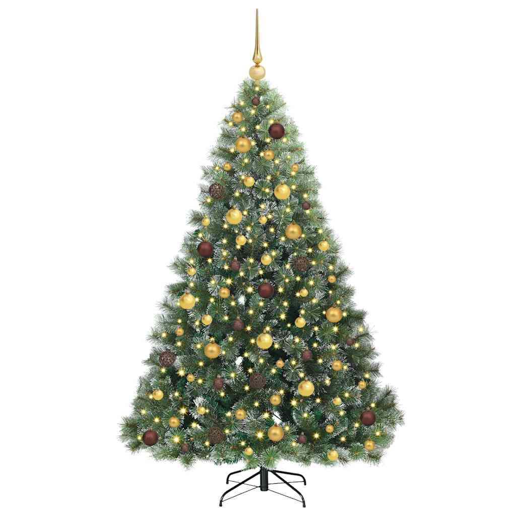 vidaXL Artificial Christmas Tree with 300 LEDs Green 180 cm PE and PVC - 52443