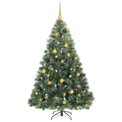 vidaXL Artificial Christmas Tree with 300 LEDs Green 180 cm PE and PVC - 52443