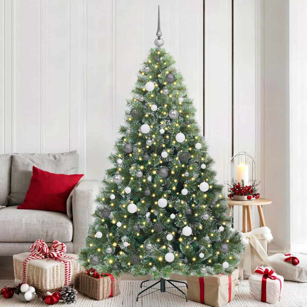 vidaXL Artificial Christmas Tree with 300 LEDs Green 180 cm PE and PVC - 52448
