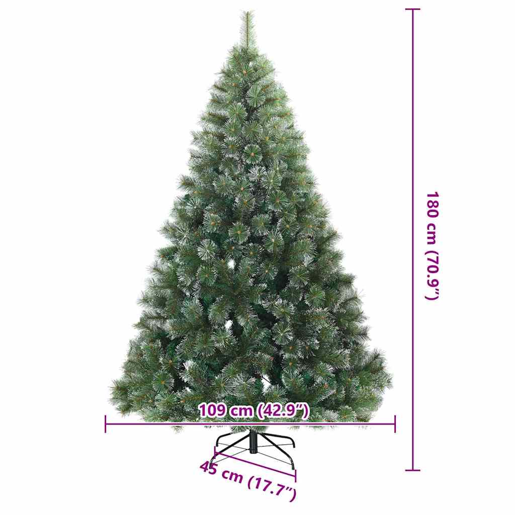 vidaXL Artificial Christmas Tree with 300 LEDs Green 180 cm PE and PVC - 52448