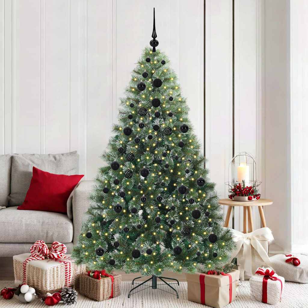 vidaXL Artificial Christmas Tree with 300 LEDs Green 180 cm PE and PVC - 52461